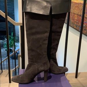 Talk suede and leather boots